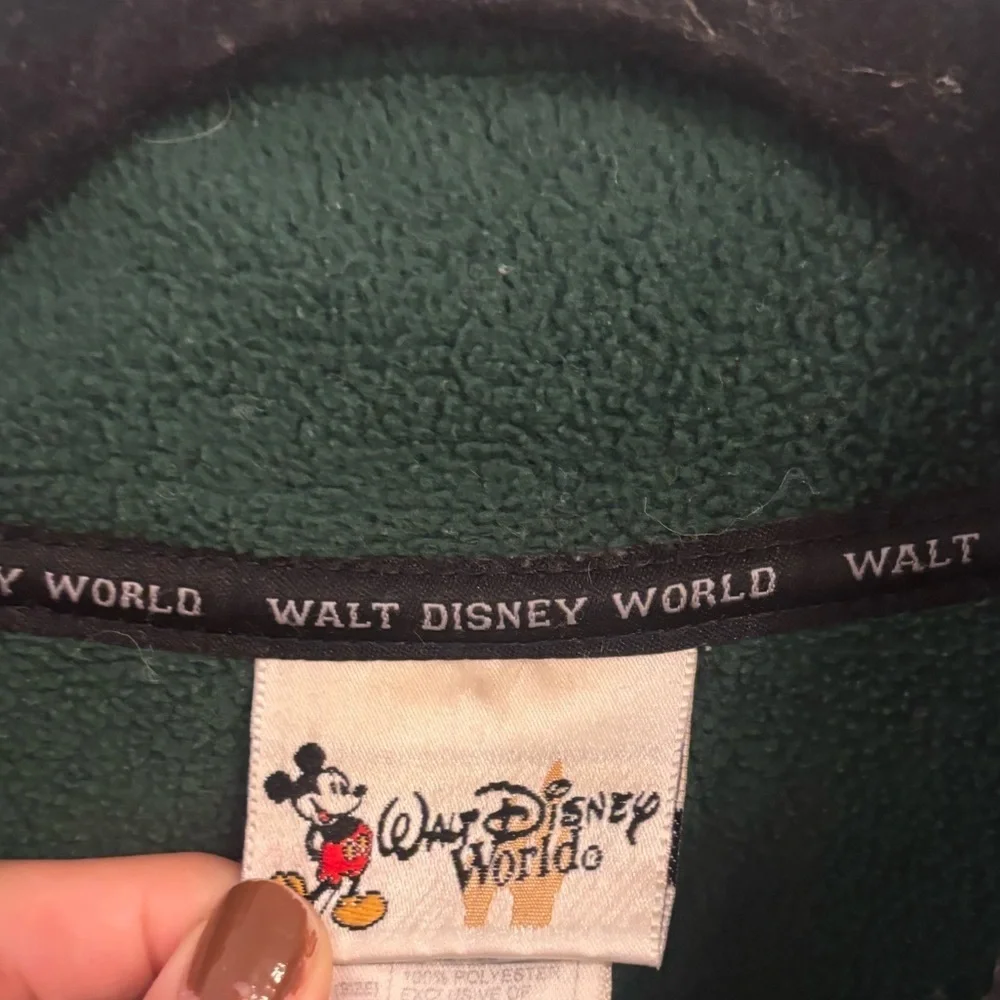 Vintage Walt Disney Disney world green fleece 1/4 zip jacket